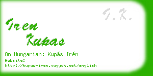 iren kupas business card